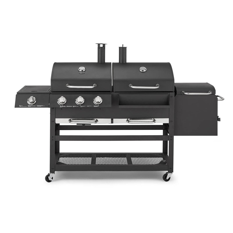 Tower T978507 Ignite Multi XL Grill BBQ with Gas/Charcoal/Smoker/Side